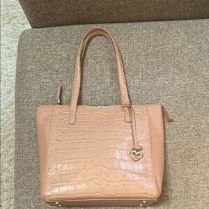 Brighton Leather Chic Blush Crocodile-Embossed Tote Bag
